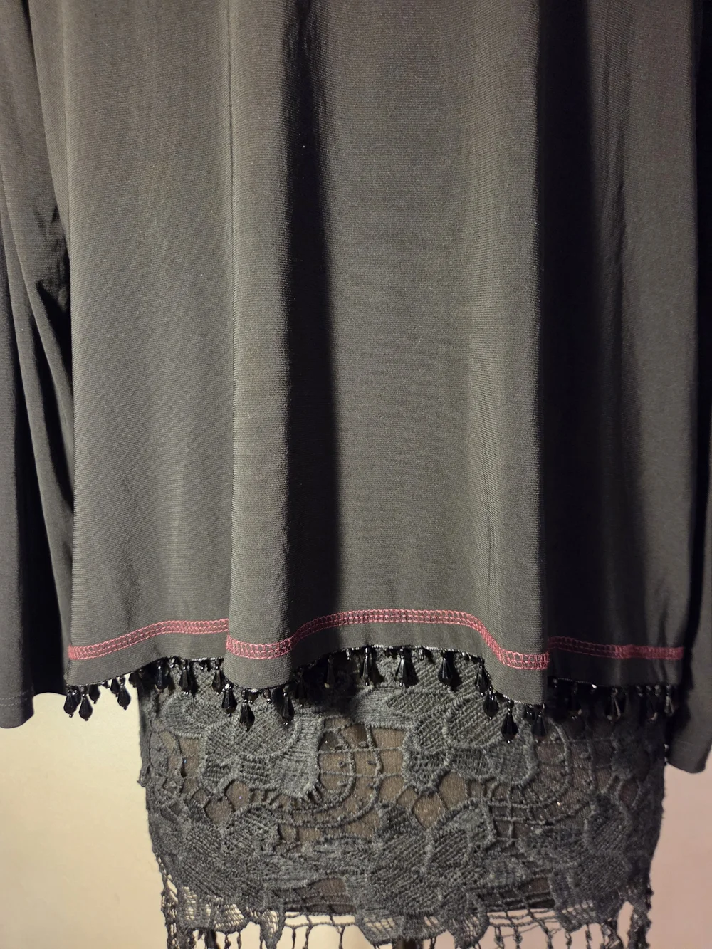 MSK Black Jacket with Burgundy and Pink Floral Panels